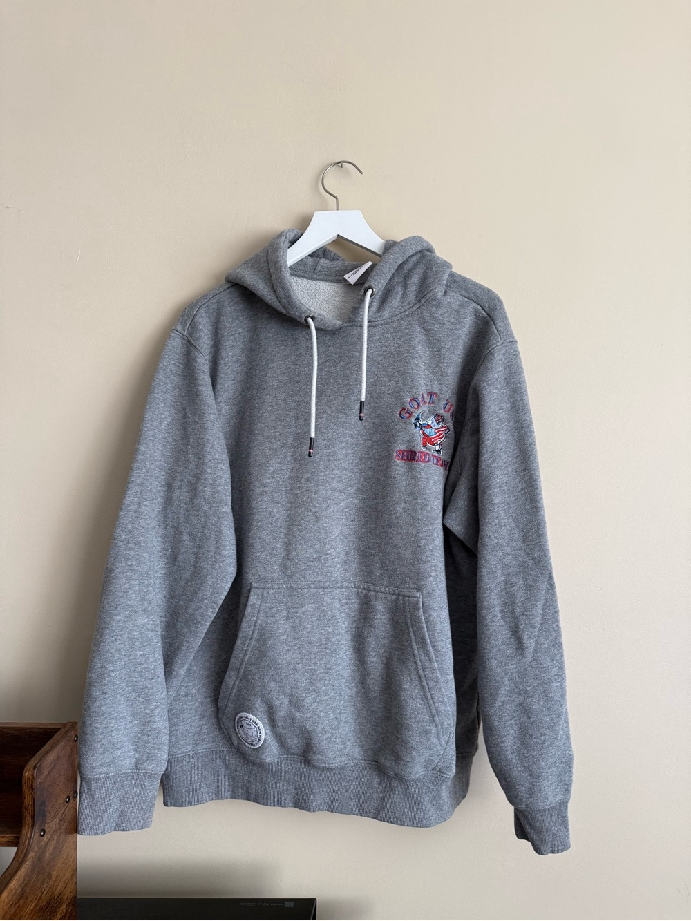 $65 GOAT USA Shred Team Grey Hooded Sweatshirt XL